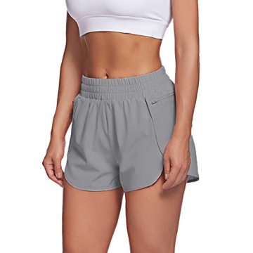 LaLaLa Women's Activewear Yoga Running Shorts with Pocket