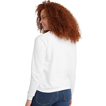Hanes Women's EcoSmart Crewneck Sweatshirt in White