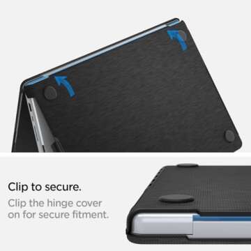 Spigen Urban Fit Designed for MacBook Pro 16 inch case M4 Pro/Max (2024) M3/M2/M1 Pro/Max (2023-2021) A3403 A3186 A2780 A2485 Premium Knit Fabric Case - Black