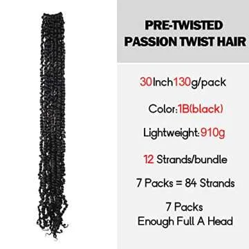 WUDAS Passion Twist Hair 30 Inch Pre-twisted Crochet Braids