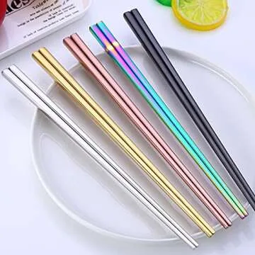Dtdepth 304 Stainless Steel Chopsticks - Reusable & Elegant
