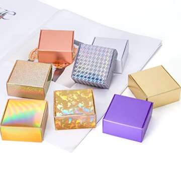 30pcs mini gold gift boxes, folding small cartons, suitable for packaging chocolate, candles, handmade soap, accessories, for parties or wedding celebrations