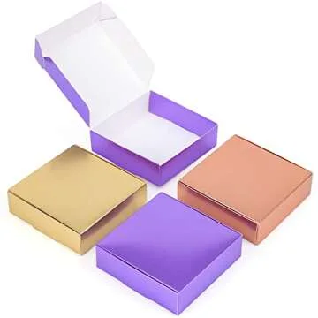 30pcs mini gold gift boxes, folding small cartons, suitable for packaging chocolate, candles, handmade soap, accessories, for parties or wedding celebrations