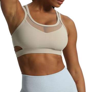 Aoxjox Women's Stylish Cross-Back Sports Bra