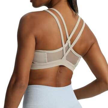 Aoxjox Women's Stylish Cross-Back Sports Bra