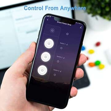 Smart Power Strip, TESSAN WiFi Flat Plug Strip with 3 Smart Outlets and 3 USB Ports, 6 Feet Extension Cord Surge Protector, Only 2.4 GHz Wi-Fi, Compatible with Alexa and Google Home, White