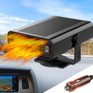 Car Heaters for Vehicle, Fast Heating Defrost Defogger Suits for Car, 12V 200W Portable Car Heater D...