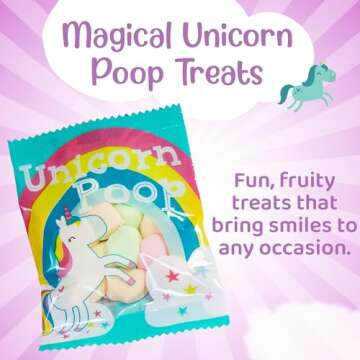 Unicorn Poop Candy - Made in the USA - 24 Unicorn Party Supplies - Unicorn Birthday Party Favors for Kids - Bulk Candy Packs for Classroom