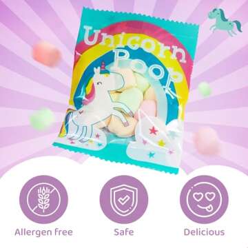 Unicorn Poop Candy - Made in the USA - 24 Unicorn Party Supplies - Unicorn Birthday Party Favors for Kids - Bulk Candy Packs for Classroom