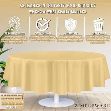 Elegant Zimpleware Ivory Plastic Tablecloths for Any Event