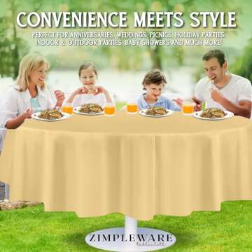 Elegant Zimpleware Ivory Plastic Tablecloths for Any Event