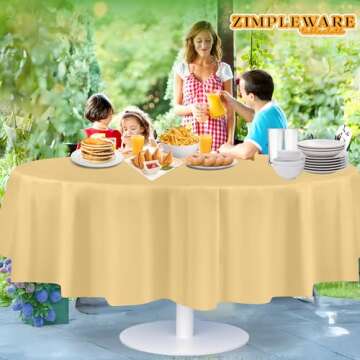 Elegant Zimpleware Ivory Plastic Tablecloths for Any Event