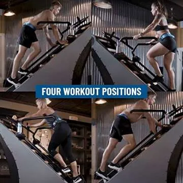 Jacobs Ladder X Commercial 4-Position Ladder Climber Exercise Machine | Self Powered - No Electricity Needed | Improved Digital Dashboard | Four Climbing Workout Positions