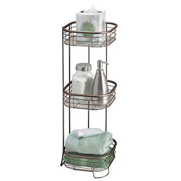 iDesign Standing Shower Caddy Organizer, The Forma Collection – 9.5" x 9.5" x 26.25", Bronze