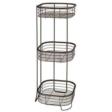 iDesign Standing Shower Caddy Organizer, The Forma Collection – 9.5" x 9.5" x 26.25", Bronze
