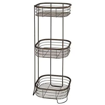 iDesign Standing Shower Caddy Organizer, The Forma Collection – 9.5" x 9.5" x 26.25", Bronze