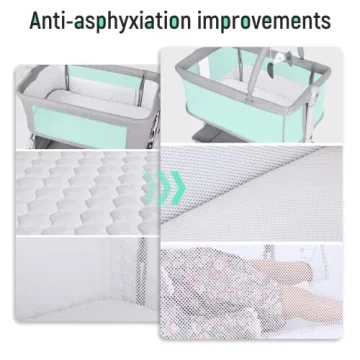 Portable Cowiewie Baby Bassinet Bedside Sleeper with Wheels