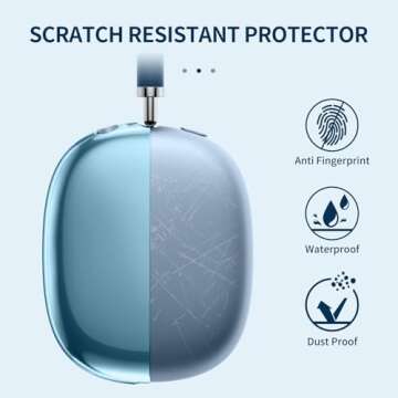 Fintie Case Cover for AirPods Max Headphone, Soft TPU Clear Anti-Scratch Protective Cover, Transpare...