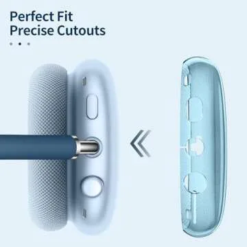 Fintie Case Cover for AirPods Max Headphone, Soft TPU Clear Anti-Scratch Protective Cover, Transparent Accessories Skin Protector for Airpods Max (Clear Blue)
