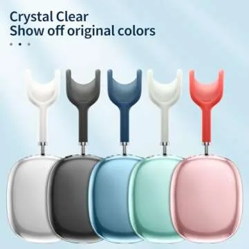 Fintie Case Cover for AirPods Max Headphone, Soft TPU Clear Anti-Scratch Protective Cover, Transparent Accessories Skin Protector for Airpods Max (Clear Blue)