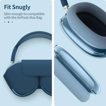 Fintie Case Cover for AirPods Max Headphone, Soft TPU Clear Anti-Scratch Protective Cover, Transparent Accessories Skin Protector for Airpods Max (Clear Blue)