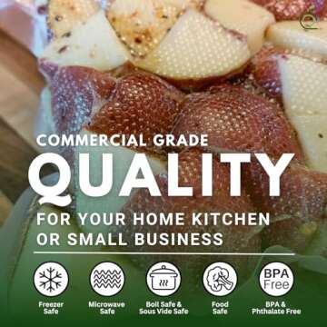 2 Rolls 11-Inch-by-50-Foot Vacuum Food Sealer Bags - Compatible with Foodsaver - Embossed Commercial...