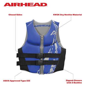 Airhead Swoosh Kwik-Dry Neolite Life Jacket, US Coast Goard Approved Type III Life Jacket, Adult and...