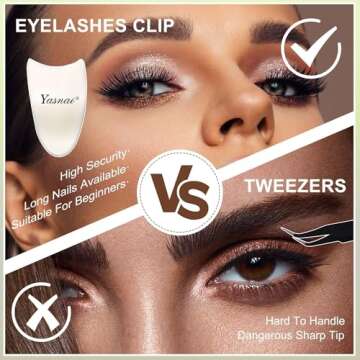 Lash Applicator Tool 2 PCS YASNAI Lash Clip, False Eyelash Applicator Tool Easy to Apply False Eyelashes, Lash Buddy Applicator Tool Eye Makeup Tools Lash Tweezers, pinzas para pestañas