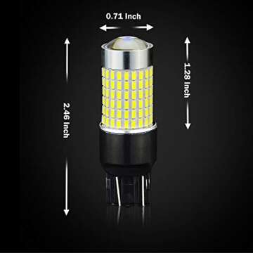 JDM ASTAR Extremely Bright 144-EX Chipsets 7440 7441 7443 7444 992 White LED Bulbs with Projector For Backup Reverse Lights