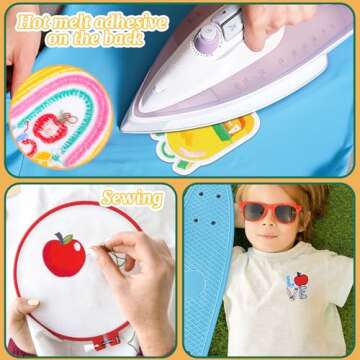 36pcs Back to School Iron on Patches Pencil School Bus Embroidered Sew Applique Repair Patch Teacher Students DIY Crafts for Clothing Jacket Jeans Pants Dress Backpack Hat Decorations