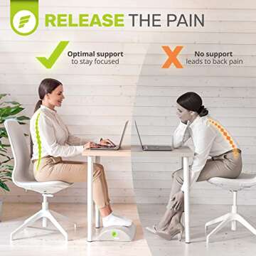ErgoFoam Ergonomic Foot Rest Under Desk - Premium Velvet Soft Foam Footrest for Desk - Most Comfortable Desk Foot Rest in The World for Lumbar, Back, Knee Pain - Foot Stool Rocker (Grey)
