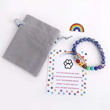Unijew Rainbow Bridge Pet Memorial Bracelet for Loss
