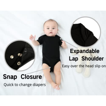 GUISBY Soft Rayon Baby Bodysuit for 0-3 Months