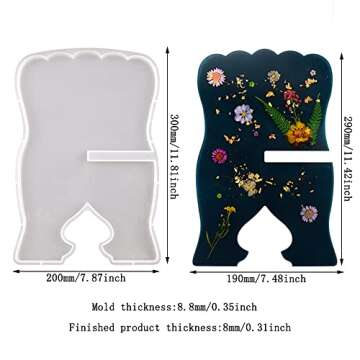 Playing Mold Book Holder Resin Molds, Music Stand Silicone Mould, Book Reading Stand Epoxy Molds for DIY Reading Bookshelf Home Office Decoration Religious Supplies(11.81 X 7.87 Inch)