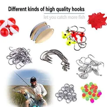 TOPFORT 187/343pcs Fishing Accessories Kit, Fishing Tackle Box with Tackle Included, Jig Hooks, Bullet Bass Casting Sinker Weights, Fishing Swivels Snaps, Sinker Slides, Fishing Gear and Equipment