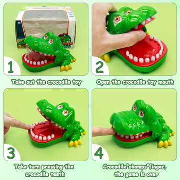 iShyan Crocodile Teeth Toys Game for Kids, Crocodile Biting Finger Dentist Games Funny Toys, 2020 Version Ages 4 and Up