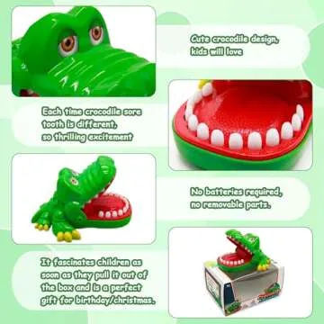 iShyan Crocodile Teeth Toys Game for Kids, Crocodile Biting Finger Dentist Games Funny Toys, 2020 Version Ages 4 and Up