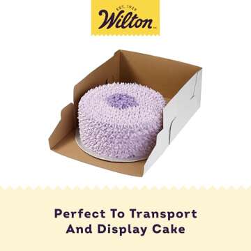 Wilton 12-Inch Cake Boxes with Windows for 10-Inch Cakes, White, Sturdy Cardboard, 6-Count
