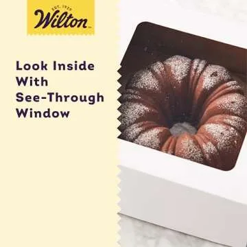 Wilton 12-Inch Cake Boxes with Windows for 10-Inch Cakes, White, Sturdy Cardboard, 6-Count