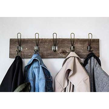 Rustic Wall-Mounted Coat Hooks - 10 Pack Vintage Set