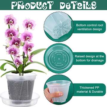 Ioffersuper 18-Pack Clear Nursery Pots with Saucers