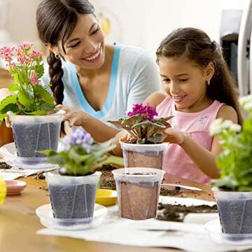 Ioffersuper 18-Pack Clear Nursery Pots with Saucers