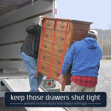 24 Pack Moving Blanket Rubber Bands - Extra Large Rubber Bands for Moving Blankets and Furniture - Variety of Sizes 26in, 30in & 42in - 24 Mover Bands Total - kitchentoolz