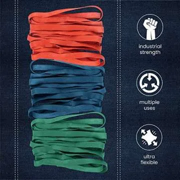 24 Pack Moving Blanket Rubber Bands - Extra Large Rubber Bands for Moving Blankets and Furniture - Variety of Sizes 26in, 30in & 42in - 24 Mover Bands Total - kitchentoolz