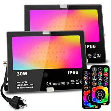 MELPO 30W LED Flood Light Remote Control RGB Colors