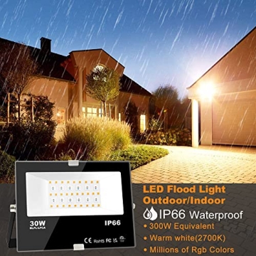 MELPO 30W LED Flood Light Remote Control RGB Colors