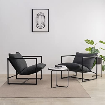 ZINUS Aidan Sling Accent Chair with Shredded Foam Cushioning