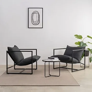 ZINUS Aidan Sling Accent Chair with Shredded Foam Cushioning