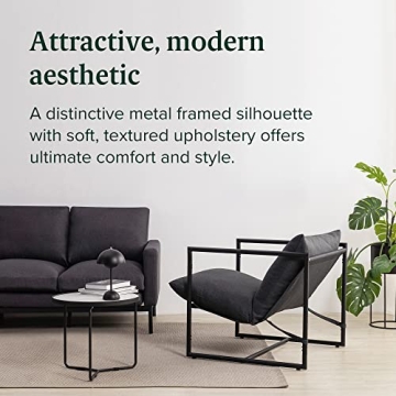 ZINUS Aidan Sling Accent Chair with Shredded Foam Cushioning