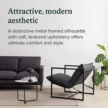 ZINUS Aidan Sling Accent Chair with Shredded Foam Cushioning